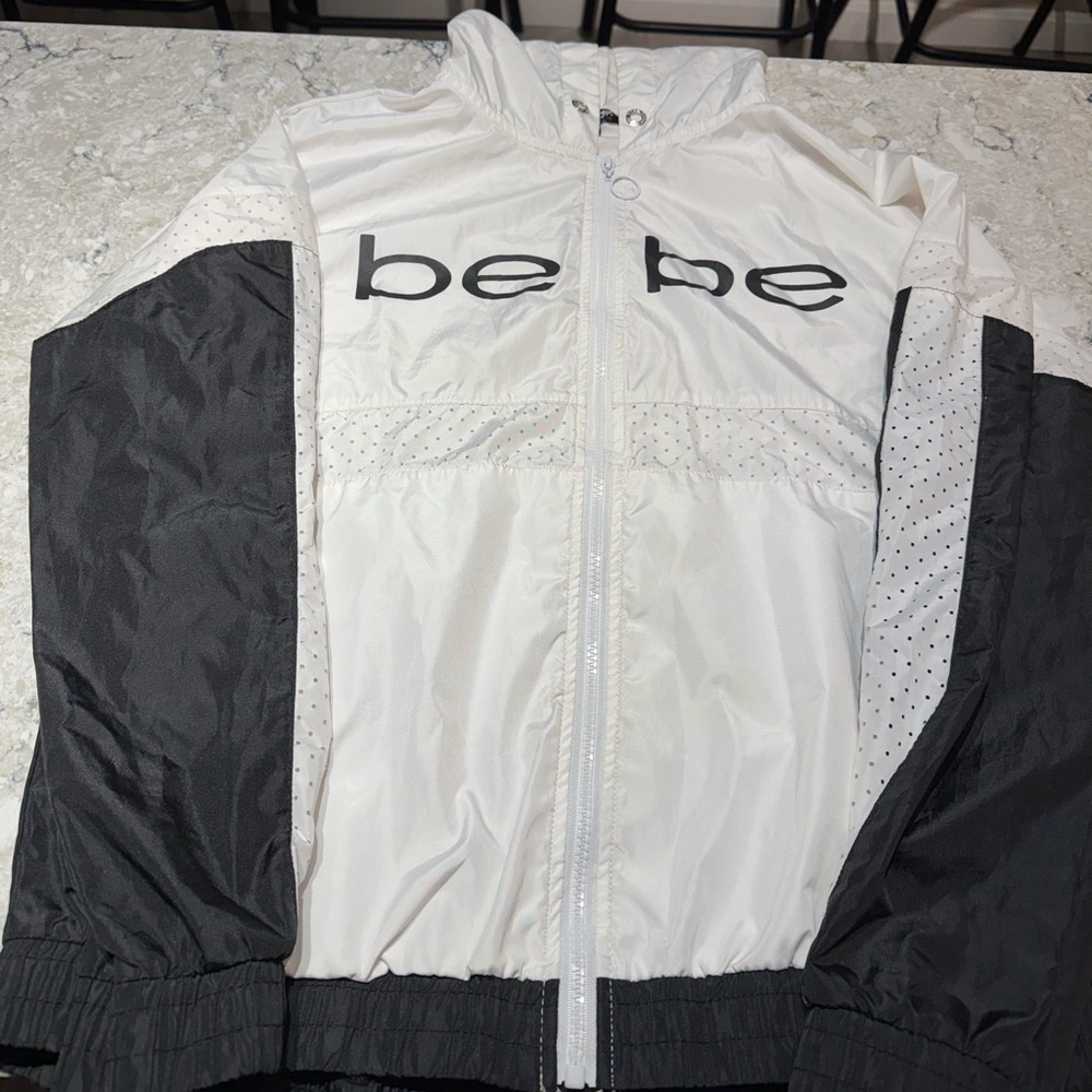 Bebe White Jacket with Silver Accents